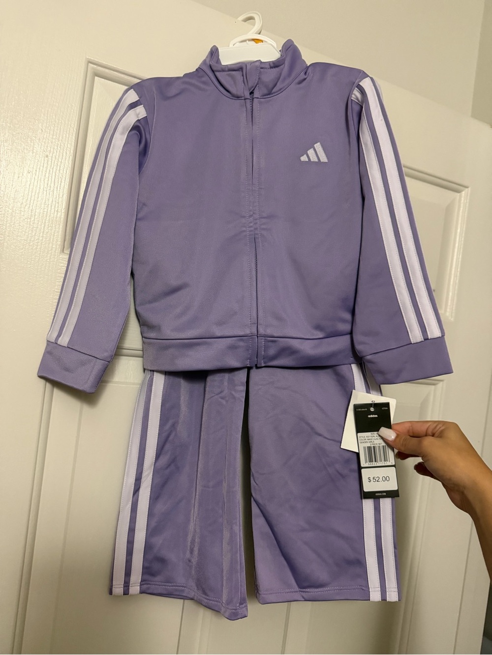 Adidas Girls Magic Lilac 2-Piece Track Jacket & Wide Leg Pants Set Size 3T NWT